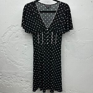 Y2K 90s Black and White Polka Dot Mini babydoll dress